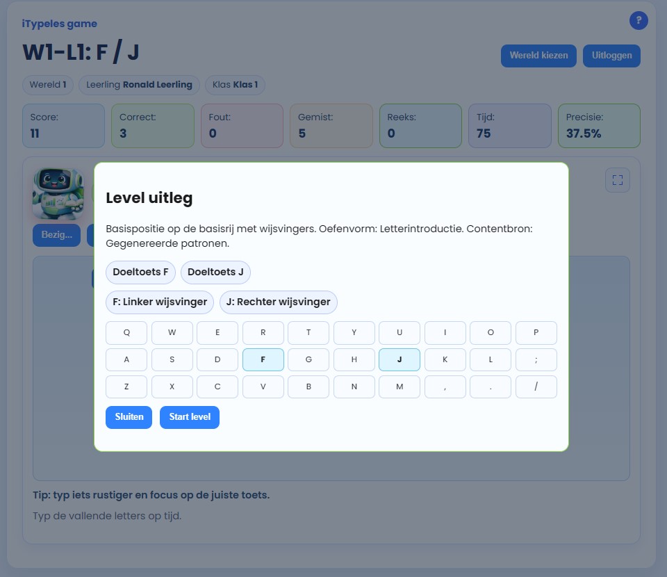 Screenshot 2 van de iTypeles applicatie